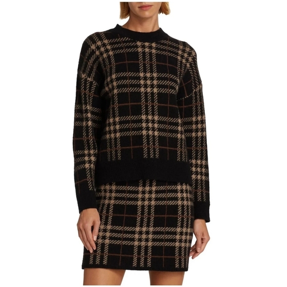 En Saison Size S Brown/White/Blue Plaid  Bronte Pullover Sweater - Picture 6 of 6